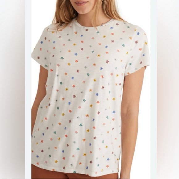 Marine Layer Medium Flower Tee Shirt Top - Picture 1 of 8